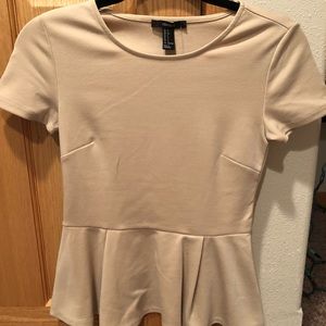 NWT Taupe Peplum Top
